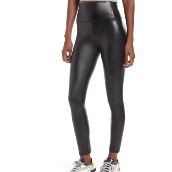 bp Pants - BP Vegan Leather Leggings High-Rise Ankle Length Solid Black Women's Size Small‎